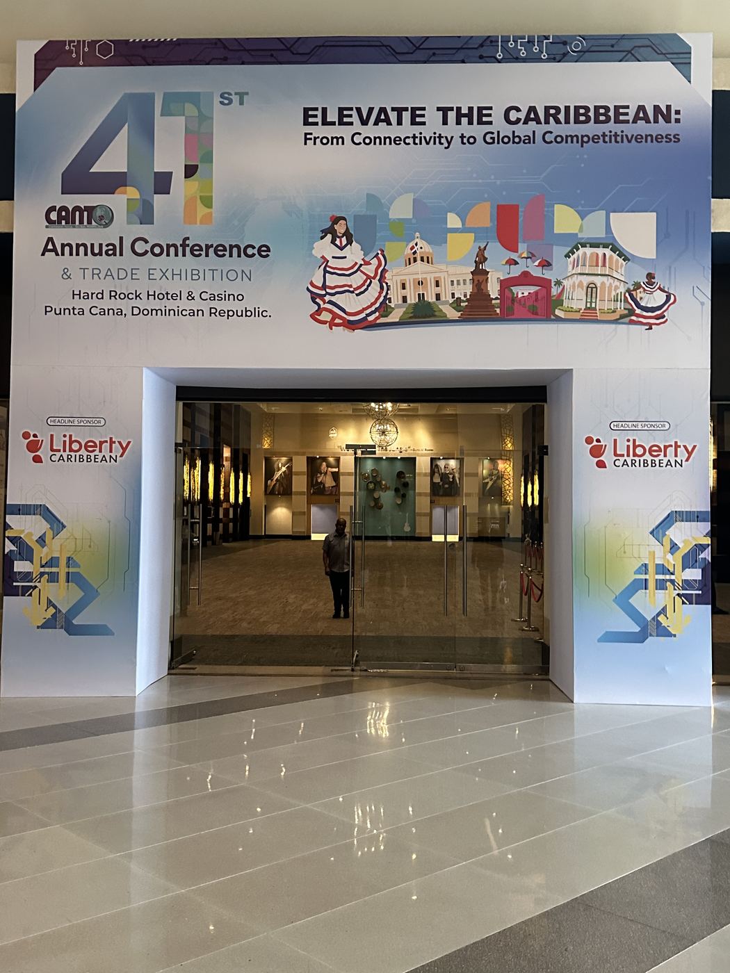 The illuminated CANTO 41st Annual Conference entrance at the Hard Rock Hotel Punta Cana