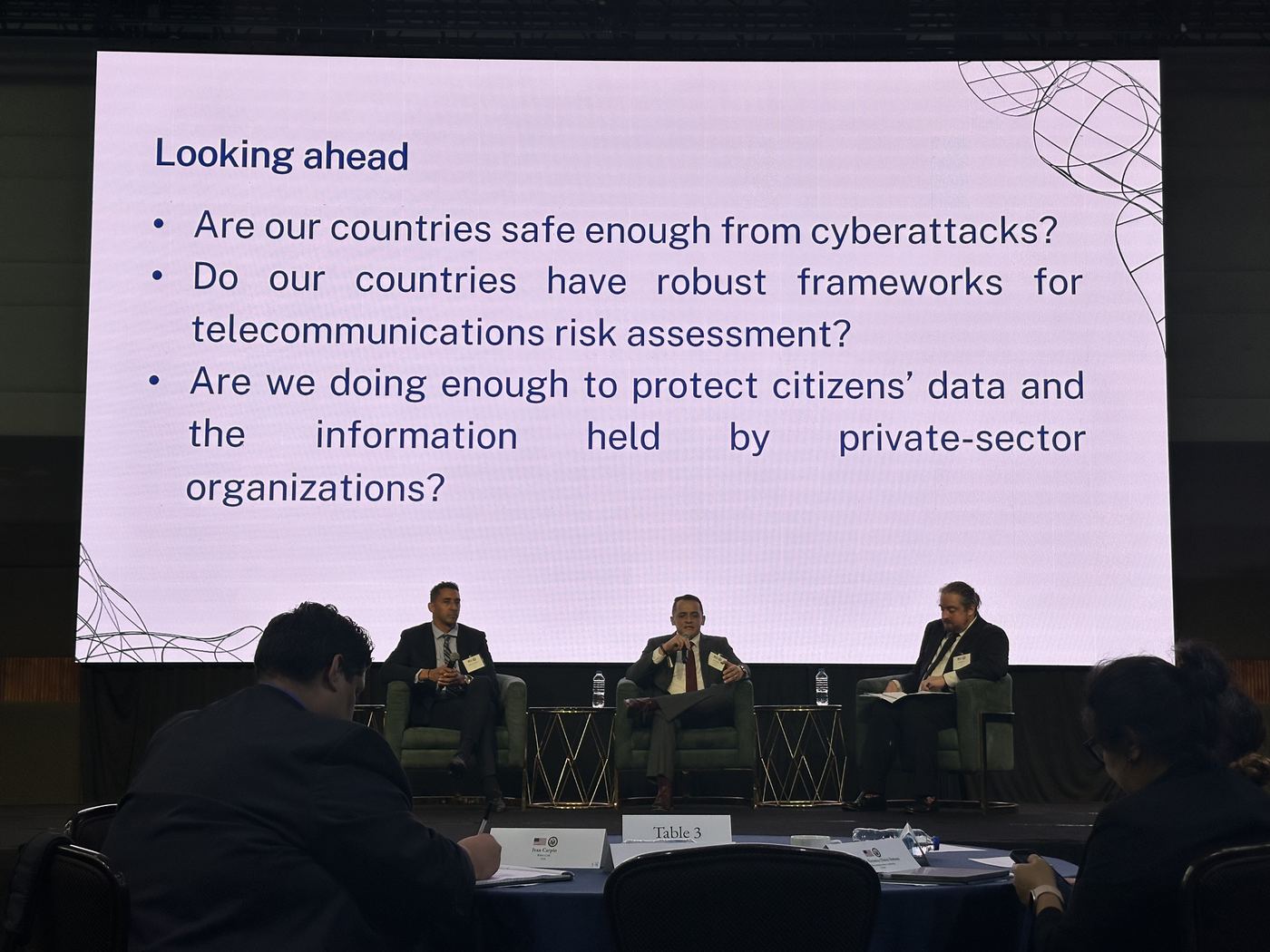 Slide reading Looking ahead with three questions about cyberattack readiness and data protection