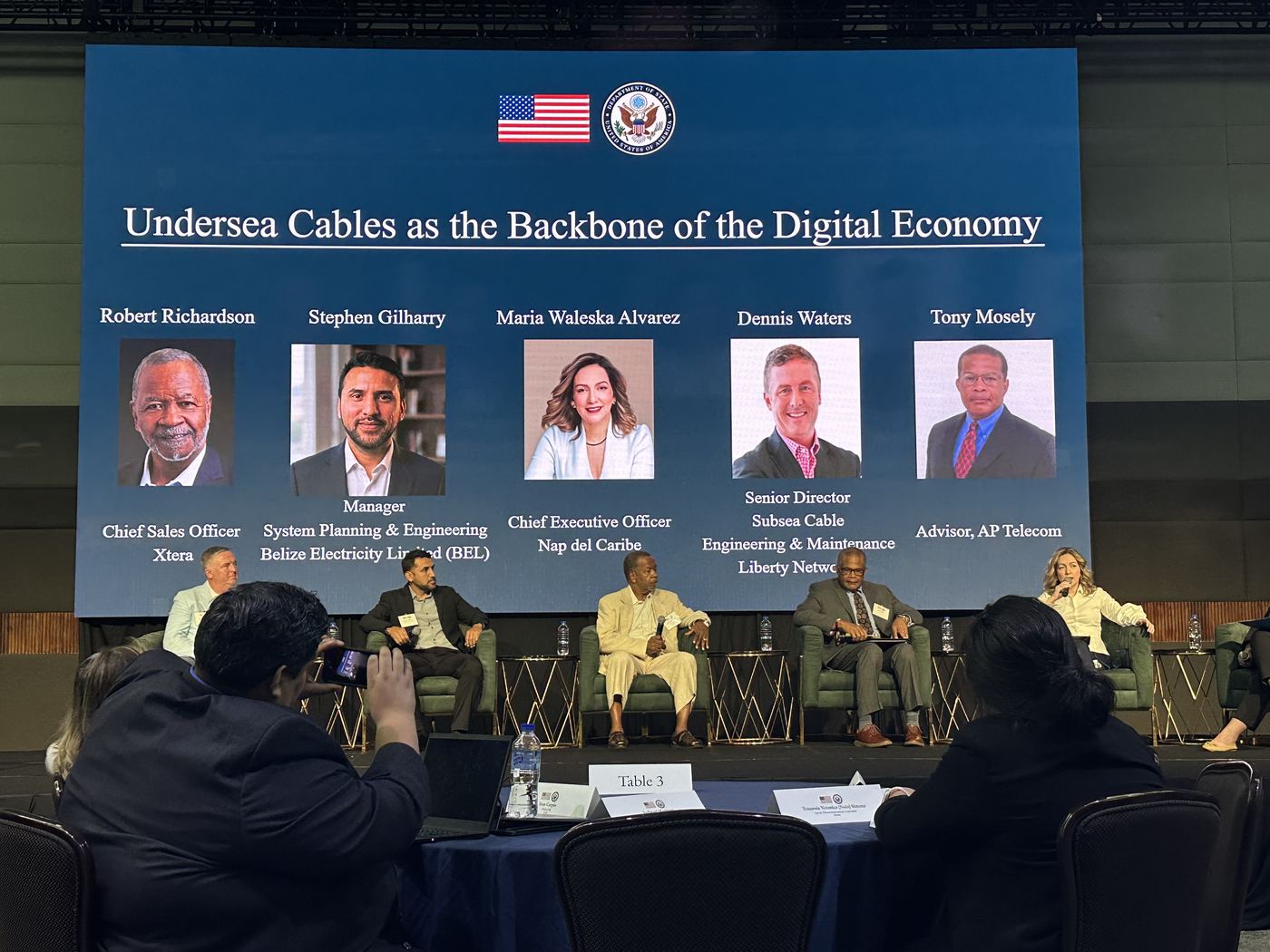 Five-member undersea cables panel on stage